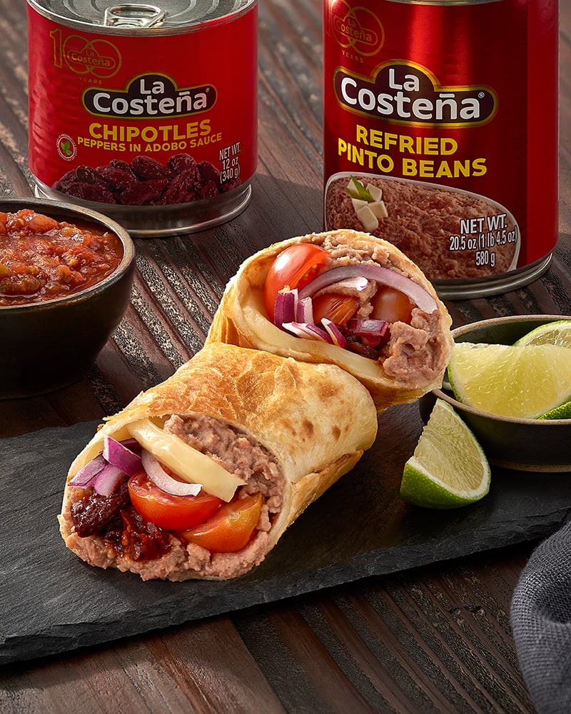 Panela Wraps with Beans and Salsa