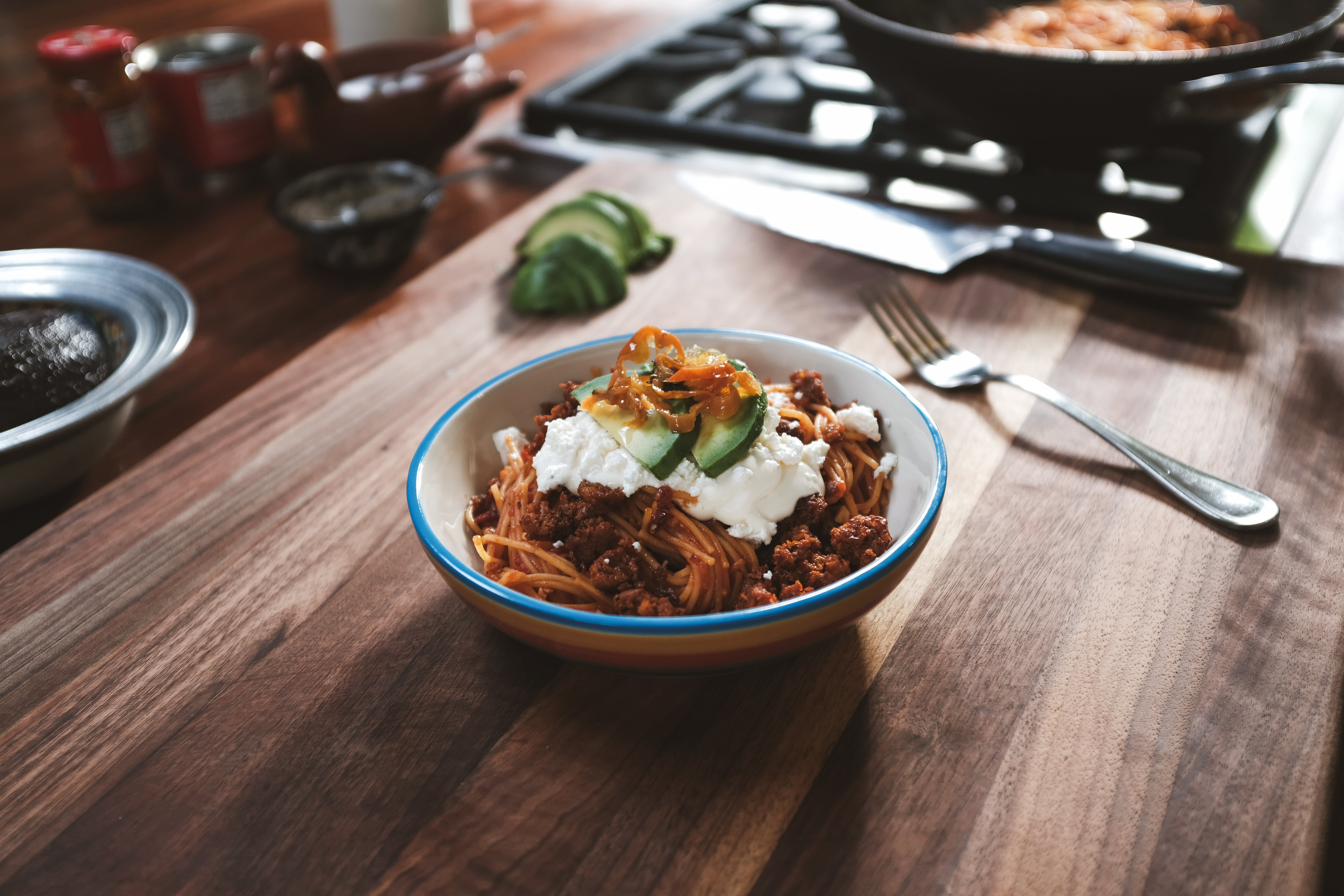 Mexican Style Pasta with Chile, Garlic and Chorizo